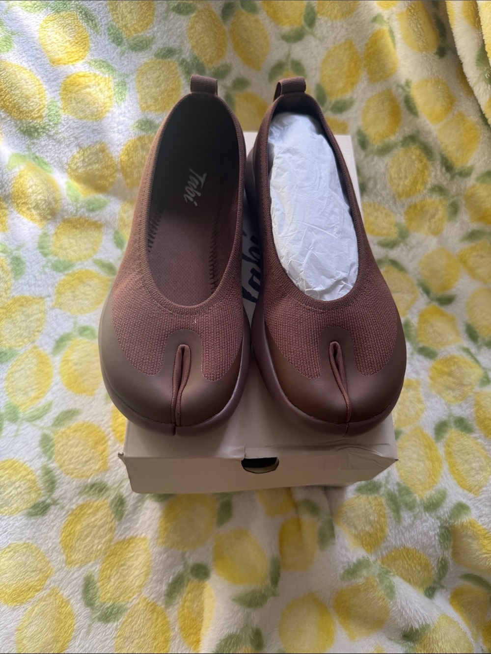 Tabi brand Brown Knit Slip-On Casual Flats